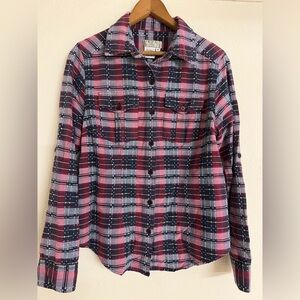 The Territory Ahead Woven Textured Button Down Women’s Top